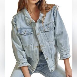 Savanna Jane Light Wash Denim Jean Jacket Size large